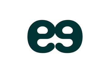 Mirrored “e” Logo with Circular Accents – Modern Symbol Resembling Goggles, Eyes & Typography