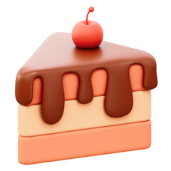 cake slice 3d illustration