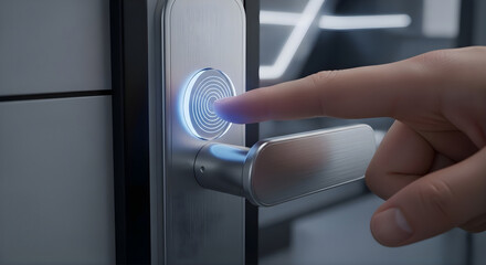 Finger Touching Smart Door Lock Biometric Access Home Security