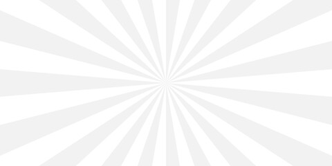 Retro abstract explosion white and gray vintage ray sunrise star sunbeam texture background. vector illustration circle light banner cartoon add design.	