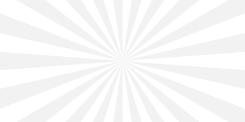 Retro abstract explosion white and gray vintage ray sunrise star sunbeam texture background. vector illustration circle light banner cartoon add design.	