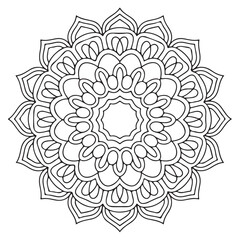 Decorative mandala pattern minimal black and white design
