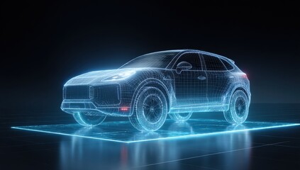 Futuristic digital car model