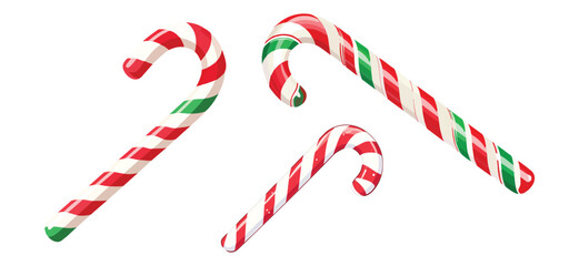 Obraz premium Candy cane striped in Christmas colours. Vector illustration 