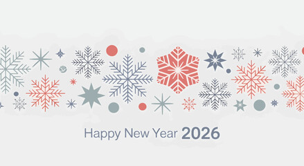 happy new year 2026 snowflake vector background