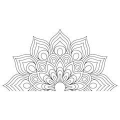 Decorative mandala pattern minimal black and white design
