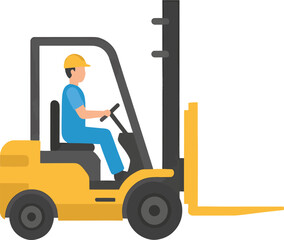 Forklift Loading Import Cargo Boxes Illustration