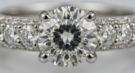 Luxury Diamond Engagement Ring Jewelry Macro.