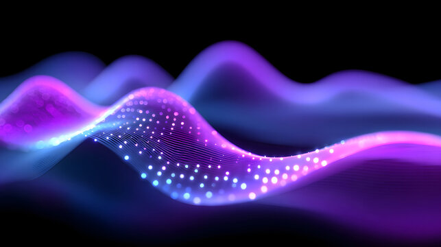 Futuristic tech background made of glowing particle lines