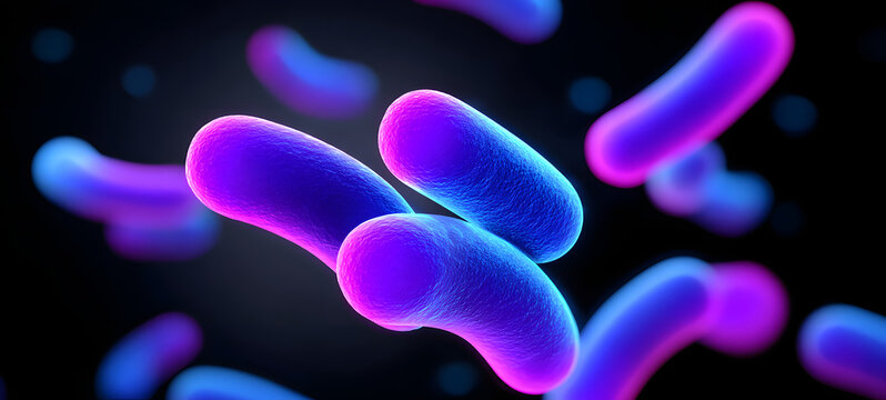 Microscopic world of bacteria under the microscope