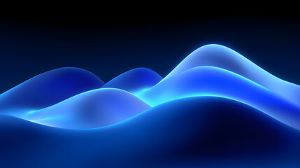 Minimalist blue glowing wave technology background
