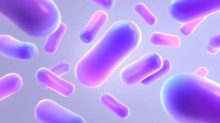 Microscopic Purple Probiotic Cell Structures
