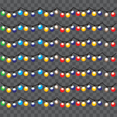 christmas lights transparent background.
