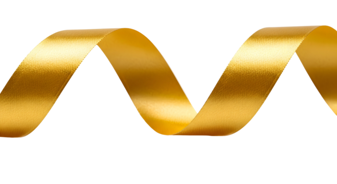 Golden Ribbon A Festive Spiral of Elegance and Celebration, Perfect for Design and Decoration