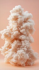 Abstract Fluffy Cloud Formation in Soft Peach Tones a Gentle Textured Background with Ethereal Lighting Style and Delicate Organic Shape