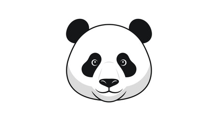 Stylized illustration of a panda bear face with black eye patches and ears on a white background.