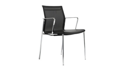Fototapeta premium Modern black office chair with armrests isolated on transparent background