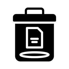 Trash icon for computer data deletion. Suitable for techrelated designs, software concepts, cybersecurity themes, and digital content projects.
