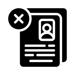 This microstock asset features a rejected document with a photo and text lines. Suitable for illustrating failed projects or unsuccessful proposals.
