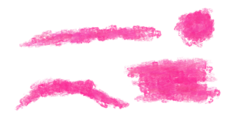 set of watercolor brush strokes hot pink
