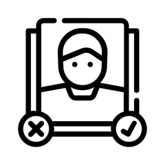 Person posing with approve and disapprove symbols suitable for websites, presentations, articles, and social media posts related to decisionmaking and feedback.
