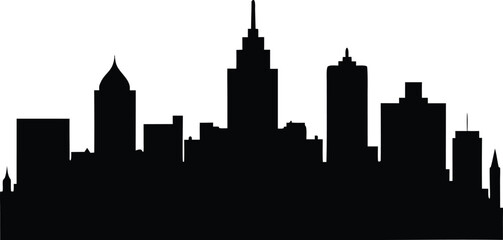 Boston City Skyline black silhouette vector, Boston city skyline vector, metropolis silhouette illustration design.
