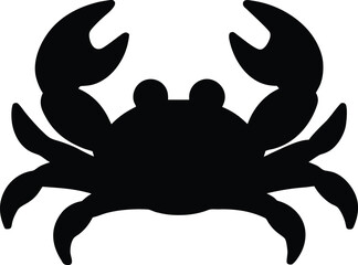 Black silhouette of a crab on white background, vector illustration