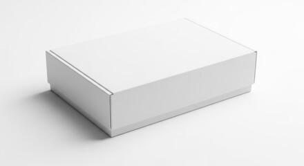 Naklejka premium White blank rectangular box mockup on white background.