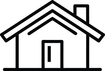 Property Line Icon, House icon outline illustration, house icon line art vector illustration