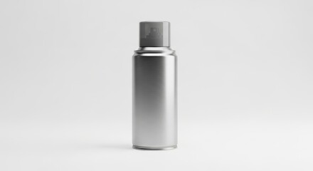 Blank Silver Aerosol Spray Can Bottle Mockup.