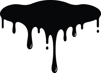 Ink Drip Silhouette Vector, Dripping blood silhouette, liquid drop vector, Liquid Ink Drip Silhouette Illustration