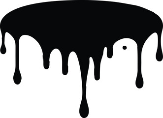 Ink Drip Silhouette Vector, Dripping blood silhouette, liquid drop vector, Liquid Ink Drip Silhouette Illustration