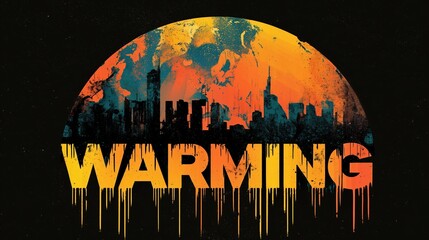 地球温暖化に警鐘を鳴らすグラフィックアート