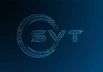 SVT low poly letter logo vector design. SVT lower poly logo design. Low poly logo.