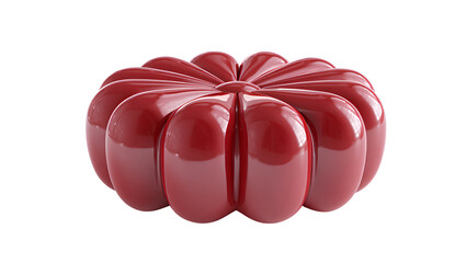 Glossy Red Sculptural Ottoman