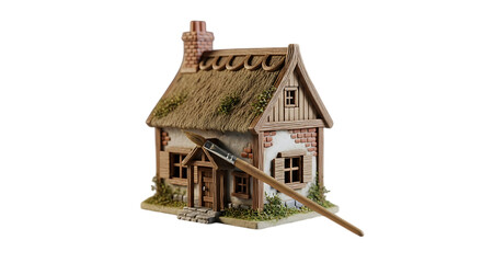 Charming cottagecore house miniature inspires creative painting and childhood dreams