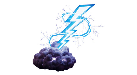 Dramatic lightning strikes a menacing cloud, conveying strength and intense power