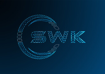 SWK low poly letter logo vector design. SWK lower poly logo design. Low poly logo.