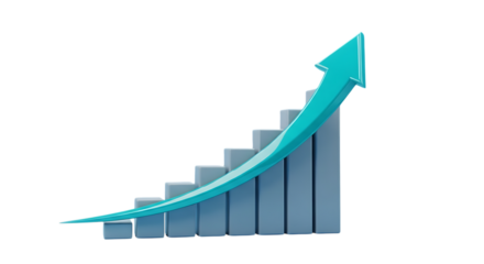 Visualize business growth with modern upward trend and arrow for success concepts