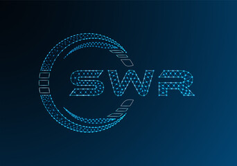 SWR low poly letter logo vector design. SWR lower poly logo design. Low poly logo.