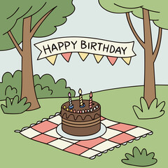 birthday cake with candles