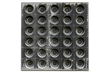 Weathered industrial concrete tile isolated with transparent background