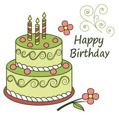 birthday cake with candles