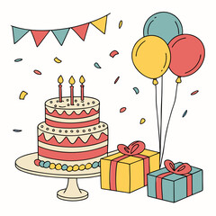 birthday cake with candles