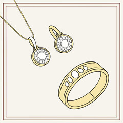 vector illustration of a necklace