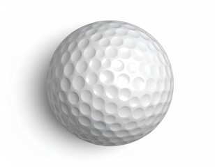 Dimpled sphere casting a soft shadow on white background