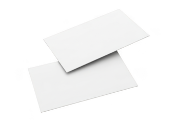 Two white business cards mockup template presentation branding stationery design isolated on transparent background