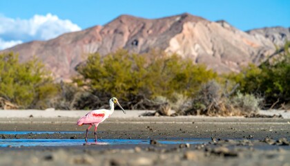 Obraz premium Bird near desert mountain