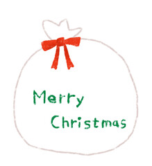 クリスマスプレゼントのメッセージ　袋　クレヨンタッチ