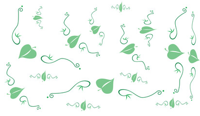 vector illustration of a green background with butterflies